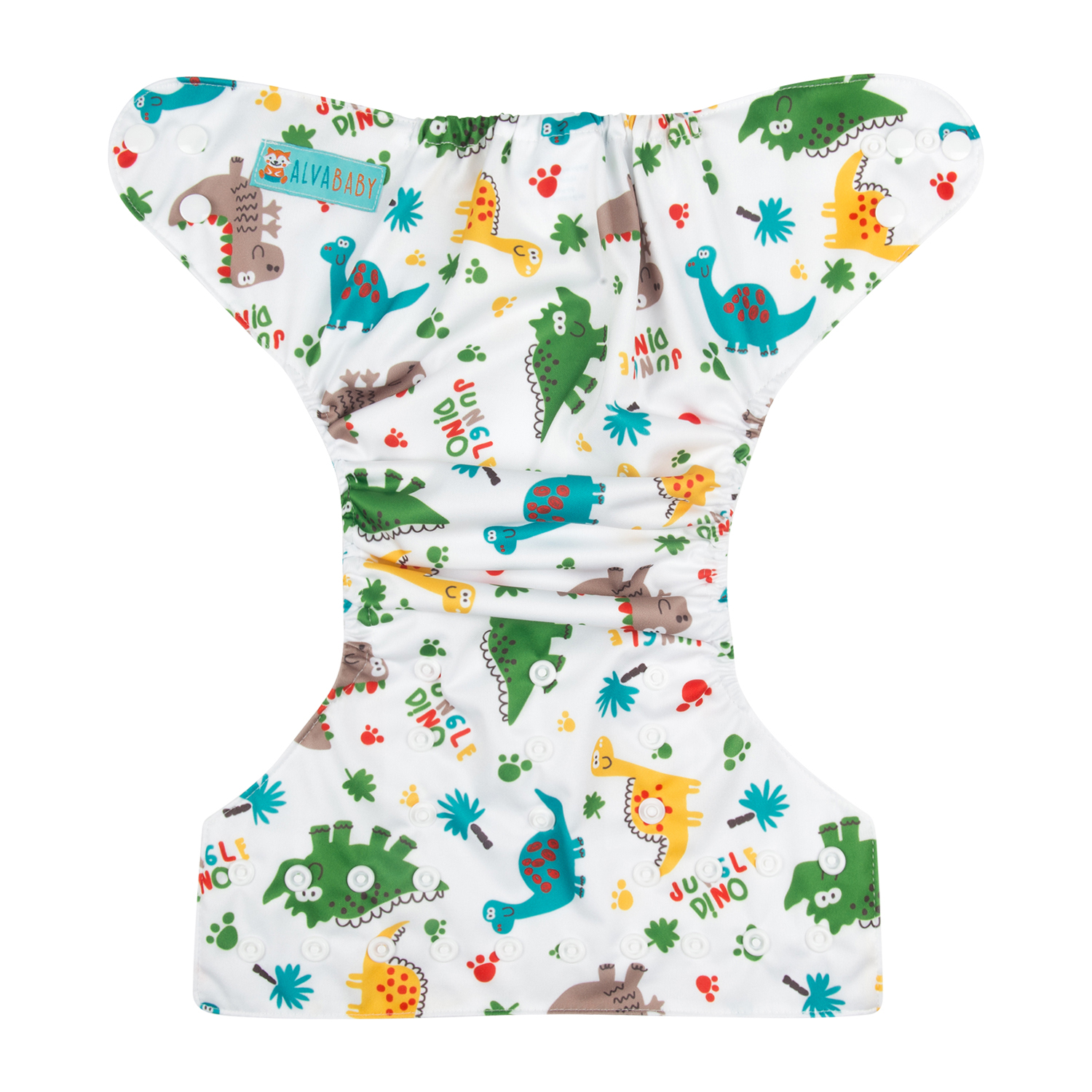 ALVABABY Print Cloth Diaper - One Size Adjustable Washable & Reusable Diaper for Babies and Toddlers (Little dinosaur, H147A)