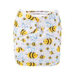 ALVABABY One Size Print Pocket Cloth Diaper -Bee(H117A)