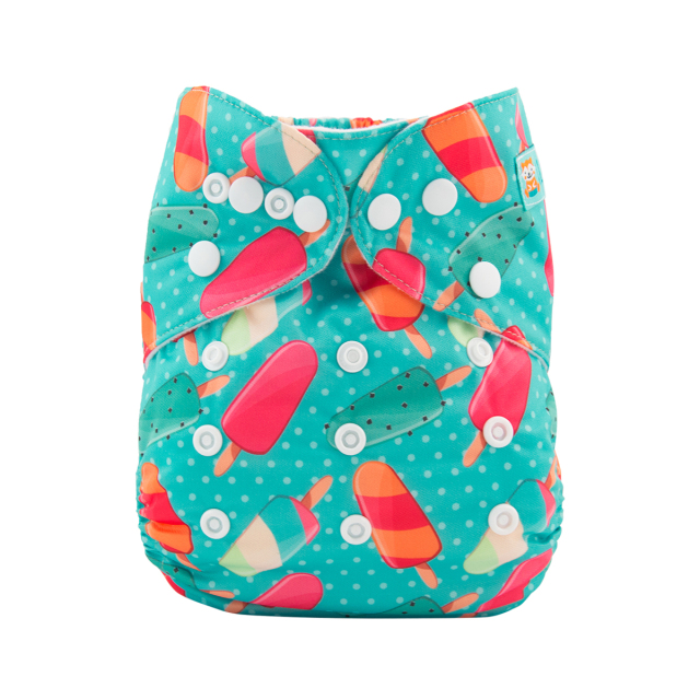 ALVABABY One Size Print Pocket Cloth Diaper -Ice cream(H108A)