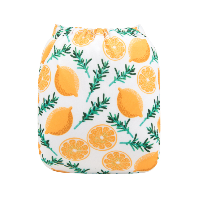 ALVABABY One Size Print Pocket Cloth Diaper -Lemon(H179A)