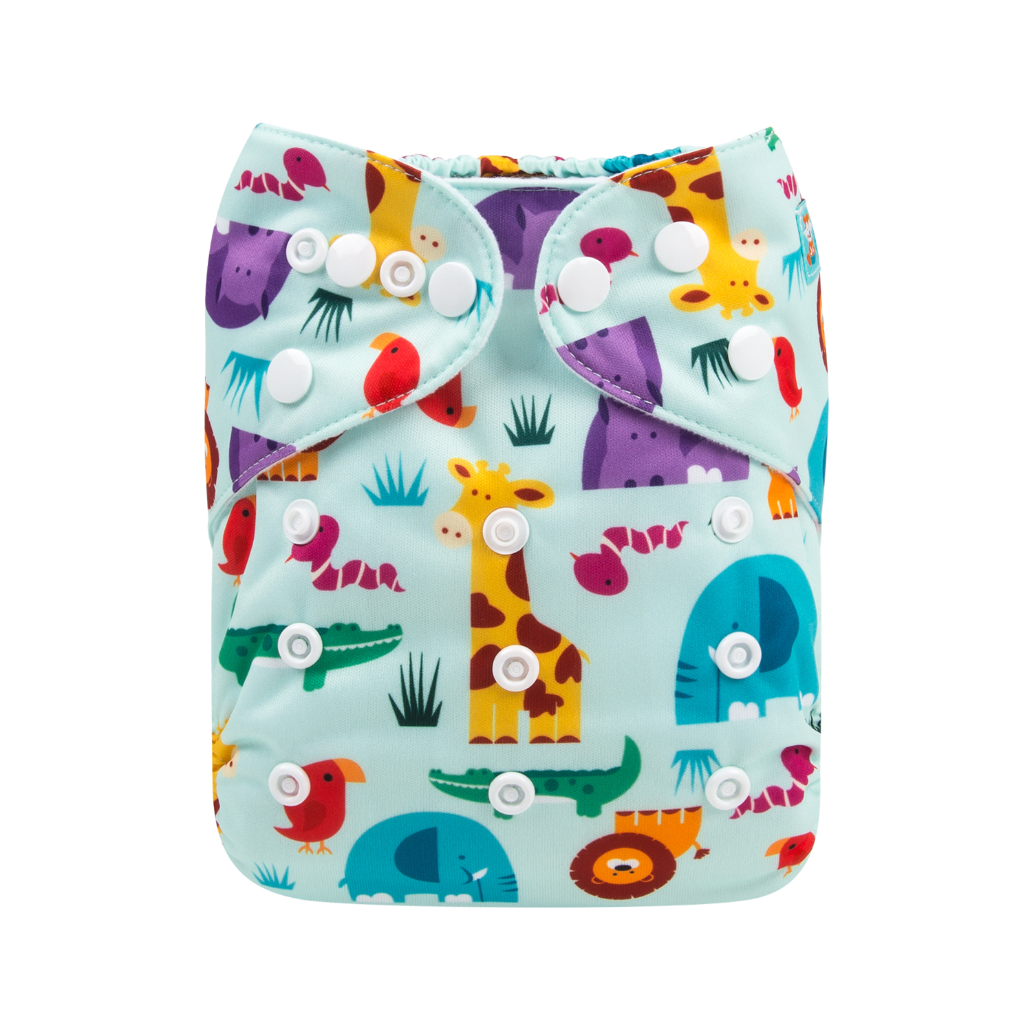 ALVABABY Print Cloth Diaper - One Size Adjustable Washable & Reusable Diaper for Babies and Toddlers (Animals, H160A)