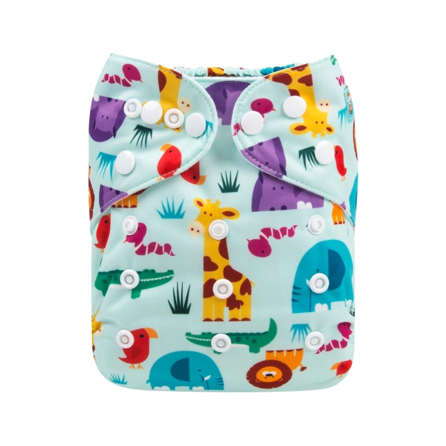 ALVABABY One Size Print Pocket Cloth Diaper -Animals(H160A)