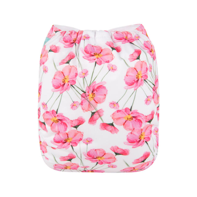 ALVABABY One Size Print Pocket Cloth Diaper -Plum Blossom(H131A)