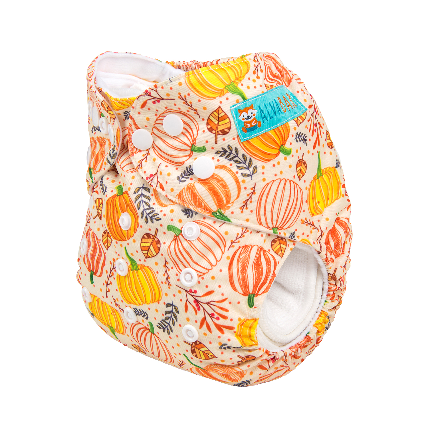 ALVABABY Print Cloth Diaper - One Size Adjustable Washable & Reusable Diaper for Babies and Toddlers-(Pumpkin, H139A)