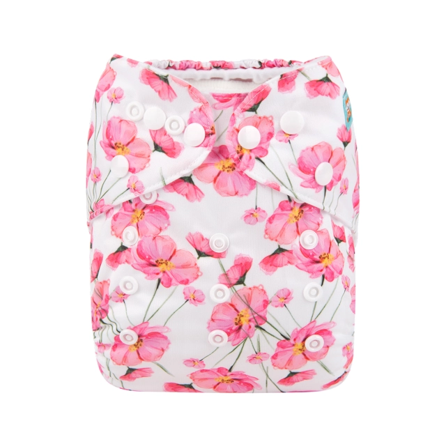 ALVABABY One Size Print Pocket Cloth Diaper -Plum Blossom(H131A)