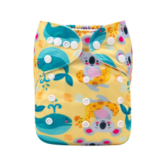 ALVABABY One Size Print Pocket Cloth Diaper -Animals(H191A)