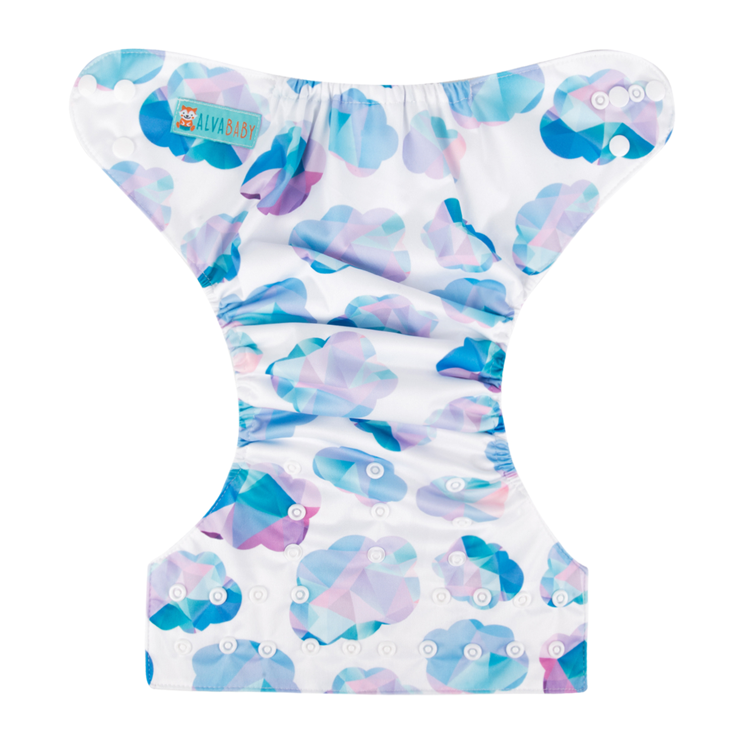 ALVABABY One Size Print Pocket Cloth Diaper -Purple clouds(H127A)
