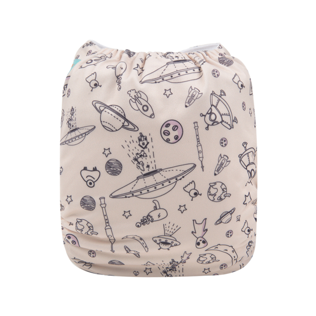 ALVABABY One Size Print Pocket Cloth Diaper -Planet(H132A)