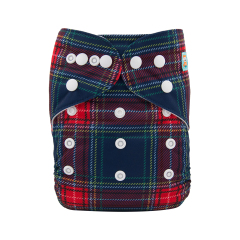 ALVABABY One Size Print Pocket Cloth Diaper -Plaid(H099A)