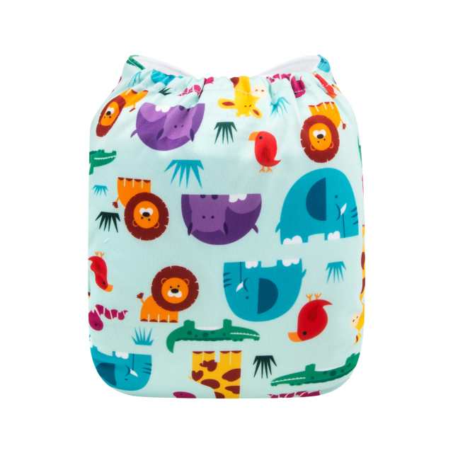 ALVABABY One Size Print Pocket Cloth Diaper -Animals(H160A)