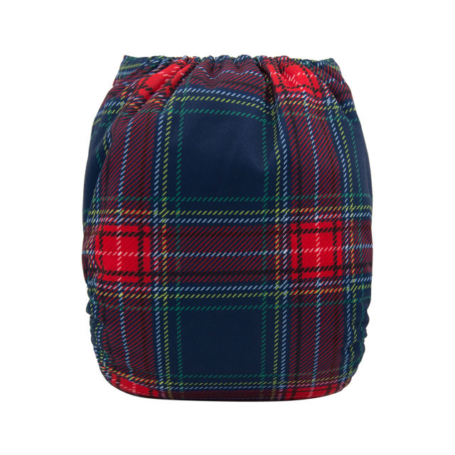 ALVABABY One Size Print Pocket Cloth Diaper -Plaid(H099A)