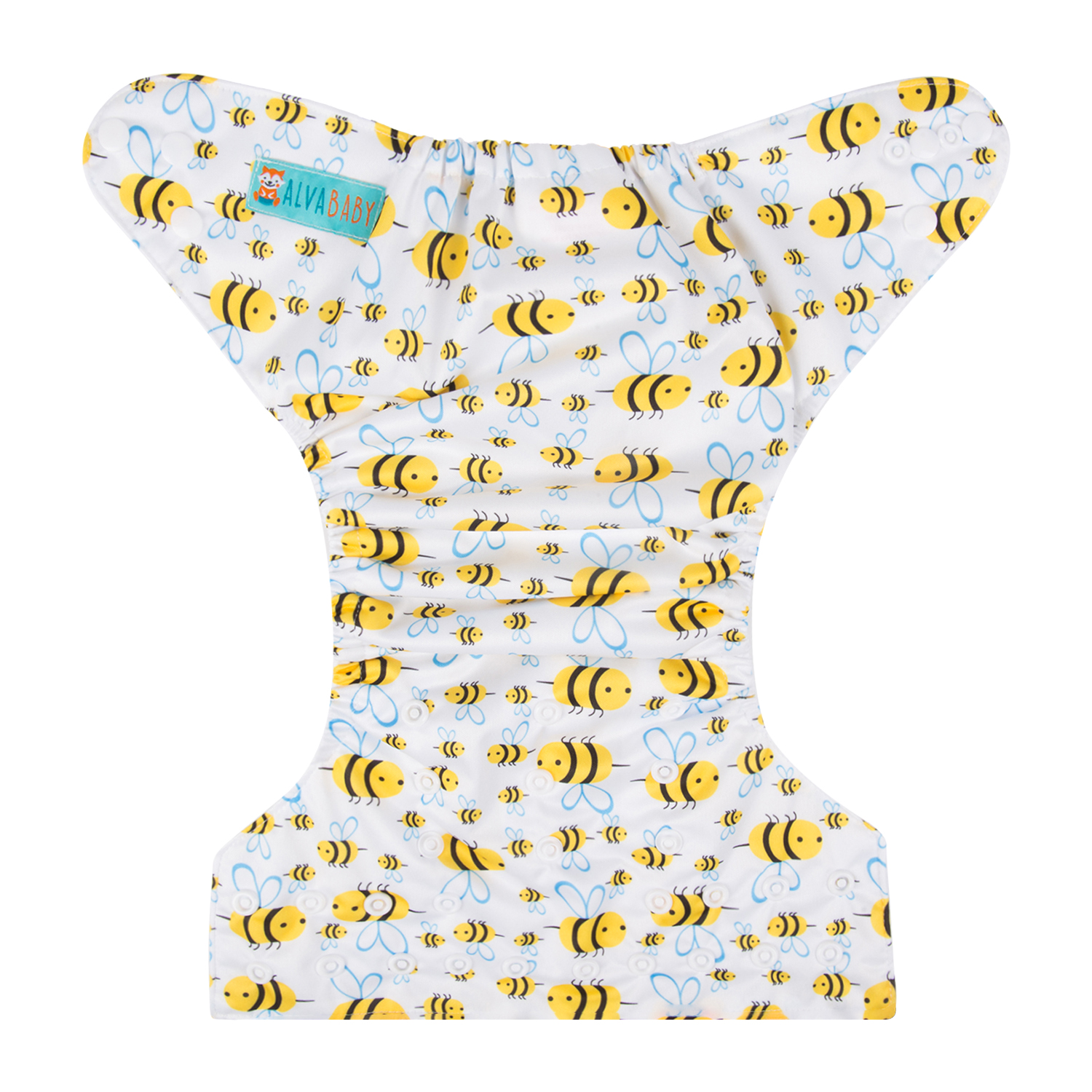 ALVABABY Print Cloth Diaper - One Size Adjustable Washable & Reusable Diaper for Babies and Toddlers -(Bee, H117A)
