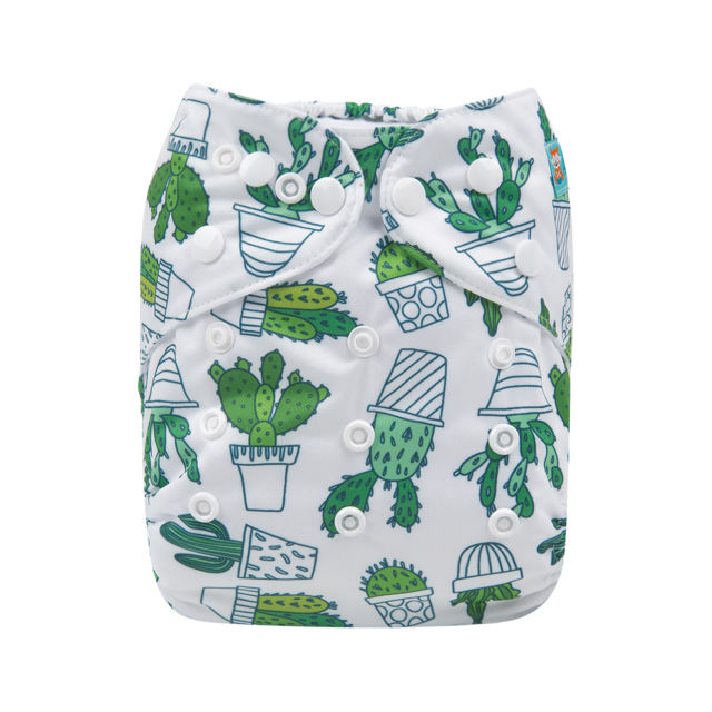 ALVABABY One Size Print Pocket Cloth Diaper -Cactus(H134A)