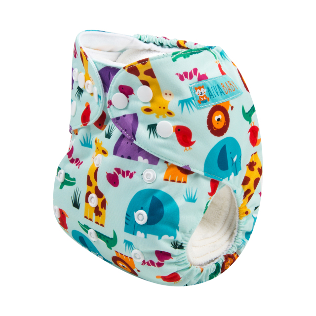 ALVABABY One Size Print Pocket Cloth Diaper -Animals(H160A)