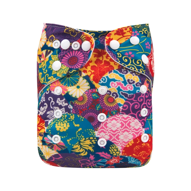 ALVABABY One Size Print Pocket Cloth Diaper -Colorful(H169A)