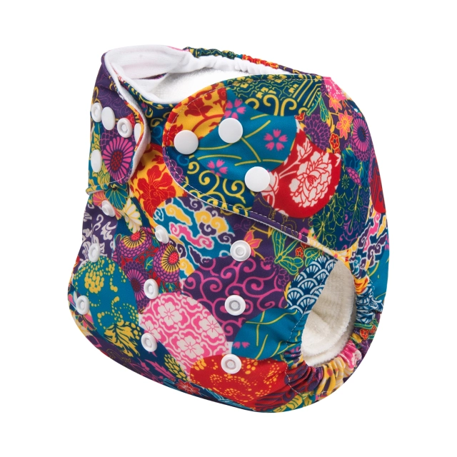 ALVABABY One Size Print Pocket Cloth Diaper -Colorful(H169A)