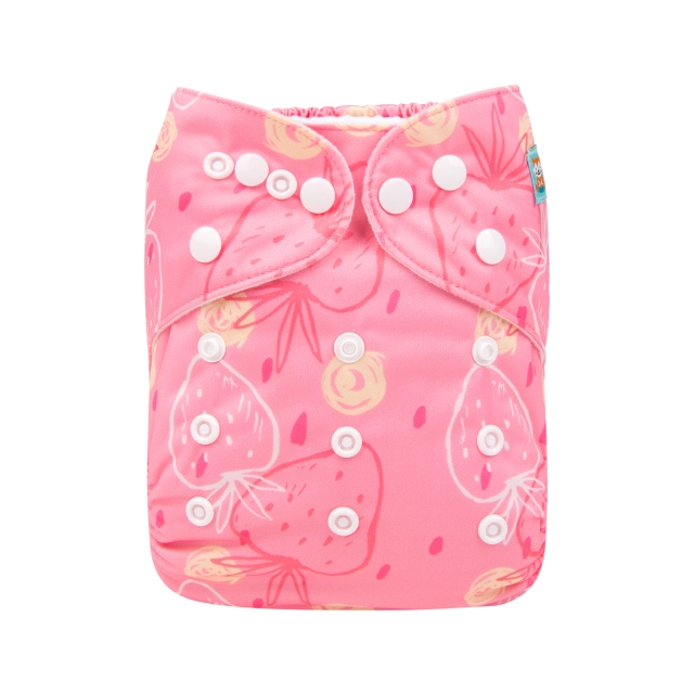 ALVABABY One Size Print Pocket Cloth Diaper -Strawberry(H164A)
