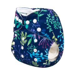 ALVABABY One Size Print Pocket Cloth Diaper -Leaves(H181A)