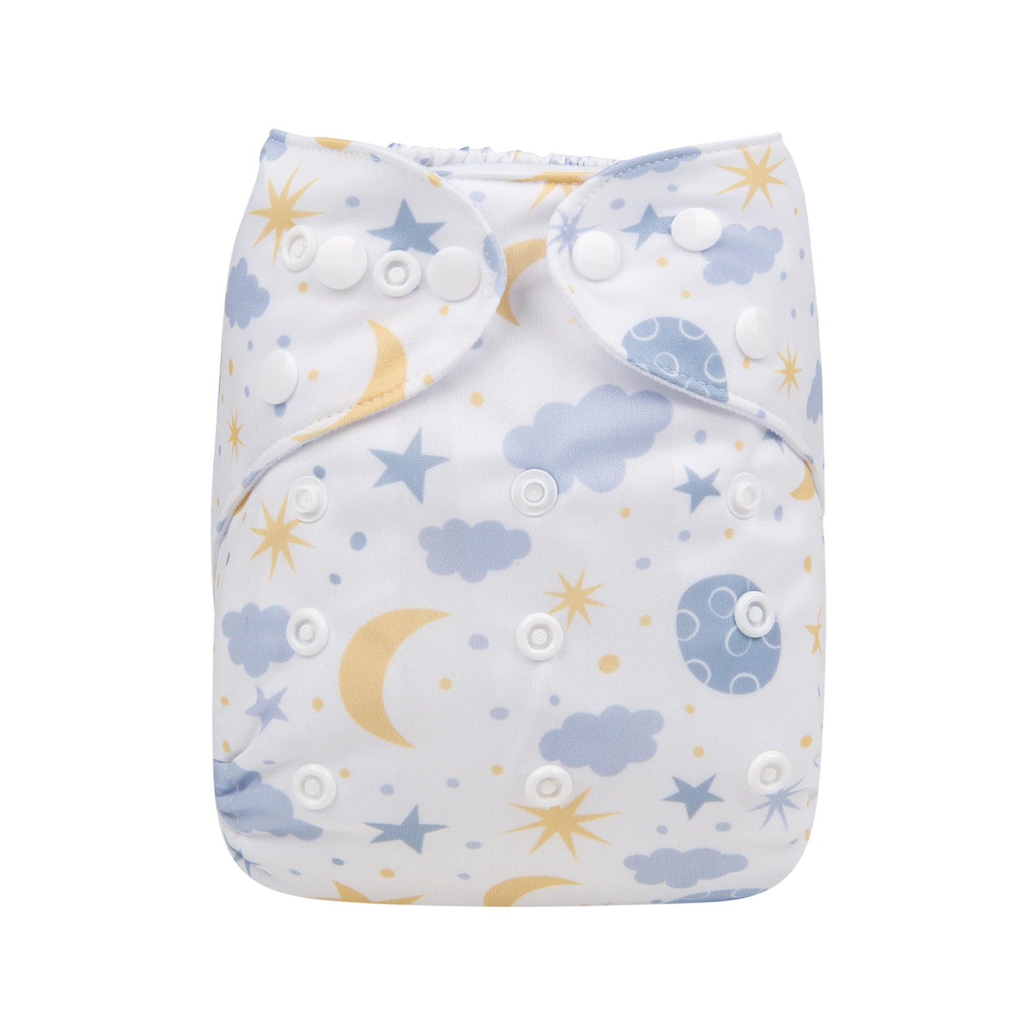 ALVABABY Print Cloth Diaper - One Size Adjustable Washable & Reusable Diaper for Babies and Toddlers (Moon & star, H190A)