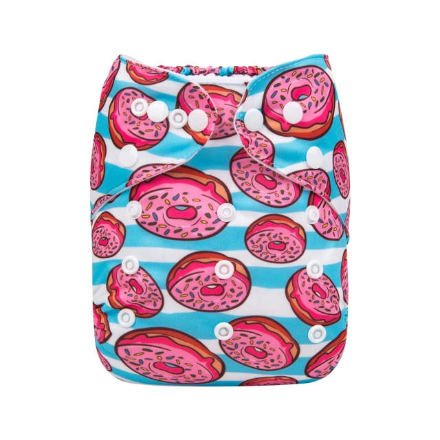 ALVABABY One Size Print Pocket Cloth Diaper -Donuts(H188A)
