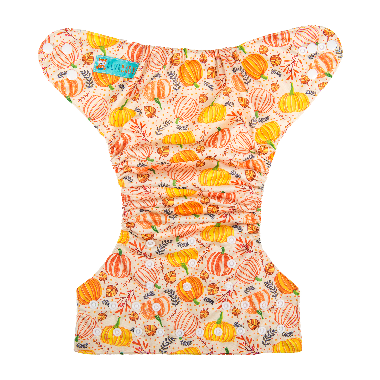 ALVABABY Print Cloth Diaper - One Size Adjustable Washable & Reusable Diaper for Babies and Toddlers-(Pumpkin, H139A)