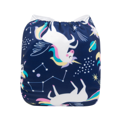 ALVABABY One Size Print Pocket Cloth Diaper -Unicorn(H152A)