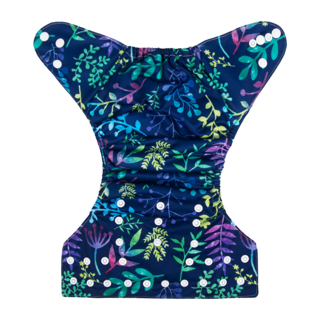 ALVABABY One Size Print Pocket Cloth Diaper -Leaves(H181A)