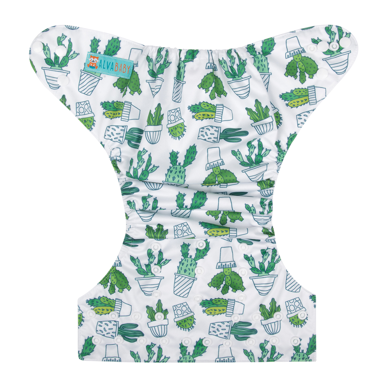 ALVABABY Print Cloth Diaper - One Size Adjustable Washable & Reusable Diaper for Babies and Toddlers (Cactus, H134A)