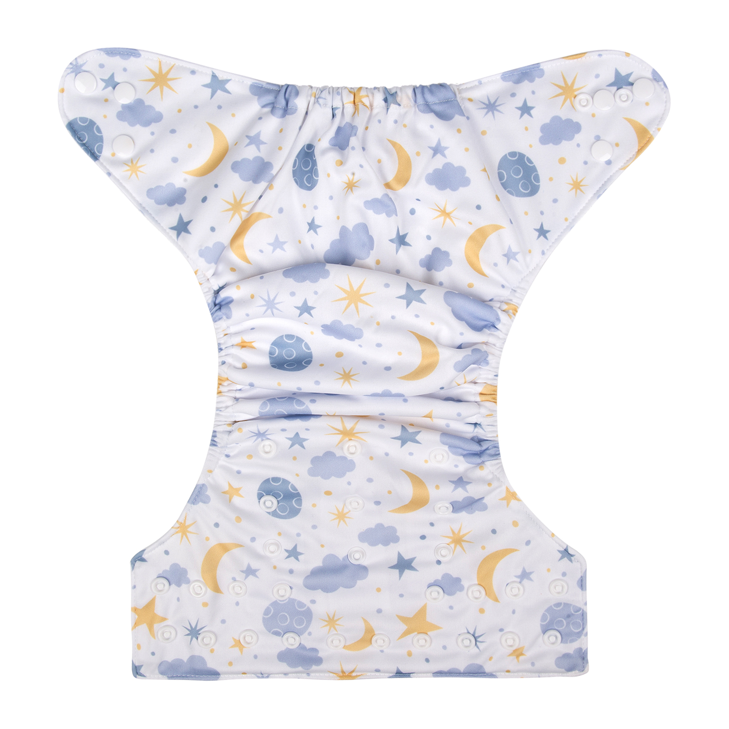 ALVABABY Print Cloth Diaper - One Size Adjustable Washable & Reusable Diaper for Babies and Toddlers (Moon & star, H190A)