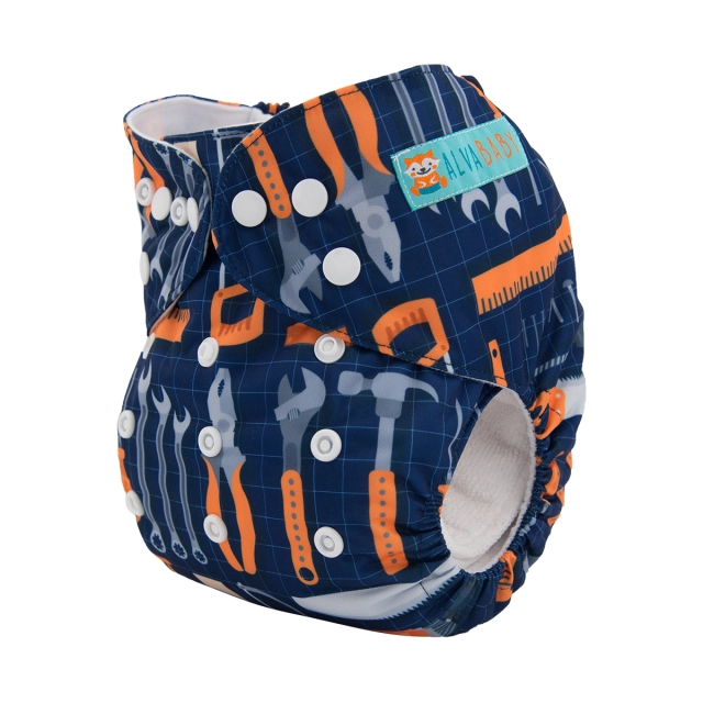 ALVABABY One Size Print Pocket Cloth Diaper -Tool(H095A)