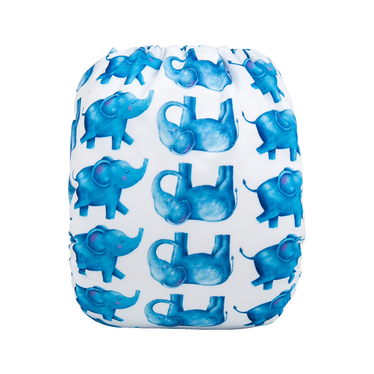 ALVABABY One Size Print Pocket Cloth Diaper -Blue elephant(H141A)
