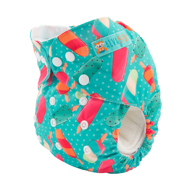 ALVABABY One Size Print Pocket Cloth Diaper -Ice cream(H108A)