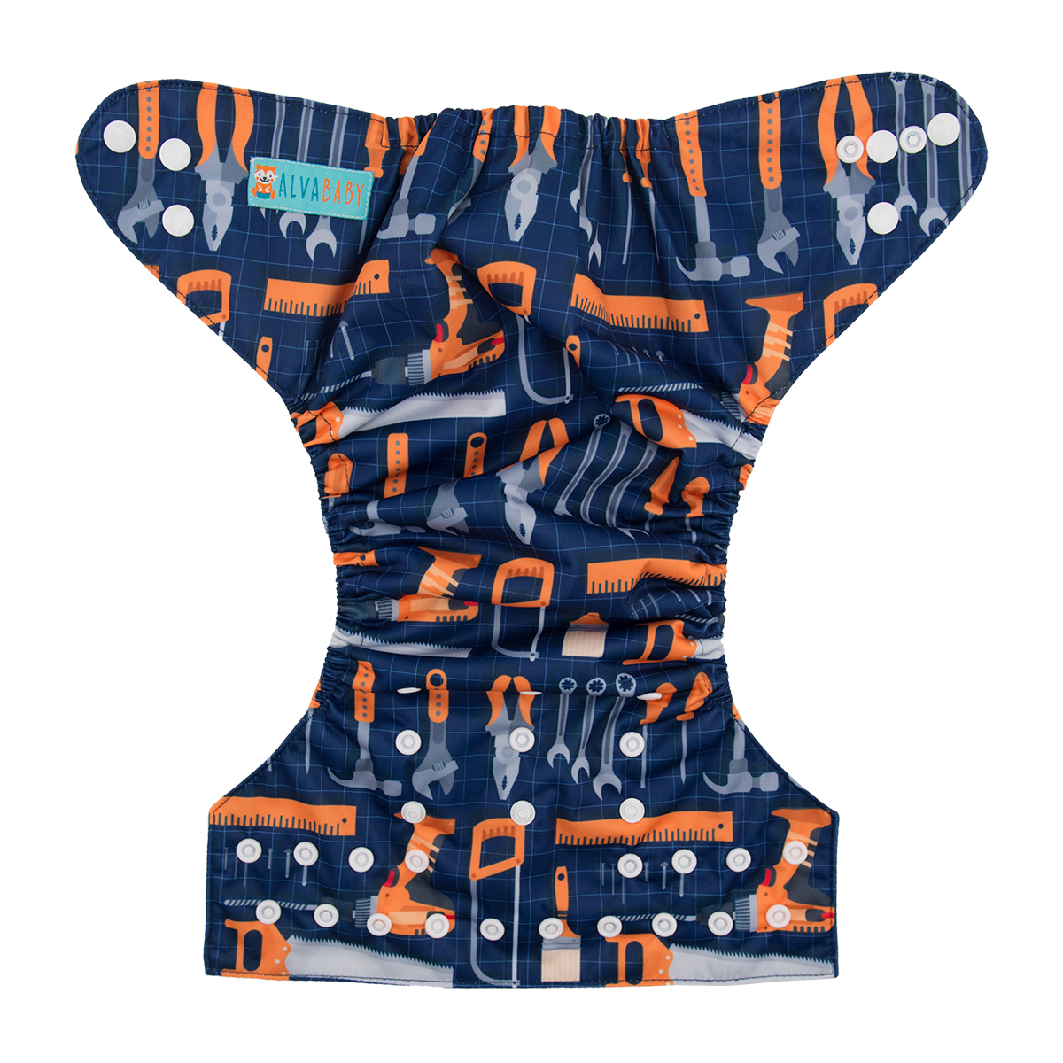 ALVABABY Print Cloth Diaper - One Size Adjustable Washable & Reusable Diaper for Babies and Toddlers (Tool, H095A)