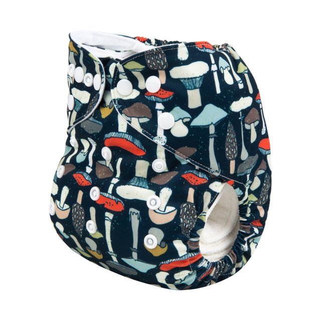 ALVABABY One Size Print Pocket Cloth Diaper -Mushroom(H185A)