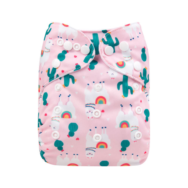 ALVABABY One Size Print Pocket Cloth Diaper -Sheep(H184A)