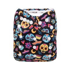 ALVABABY One Size Print Pocket Cloth Diaper -Color skull(H151A)