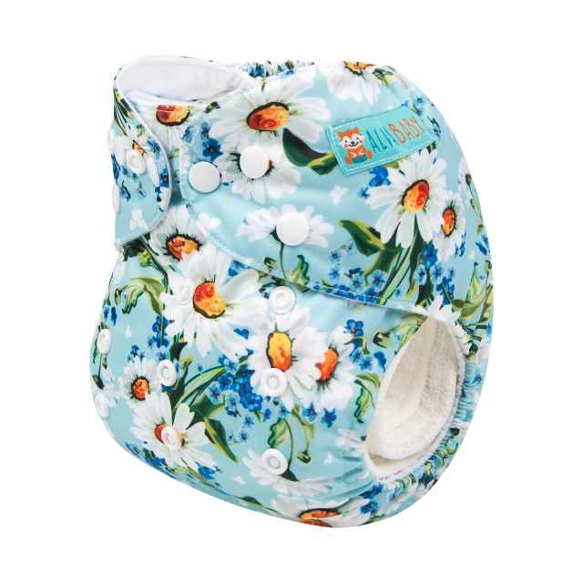 ALVABABY One Size Print Pocket Cloth Diaper -Chrysanthemum(H162A)