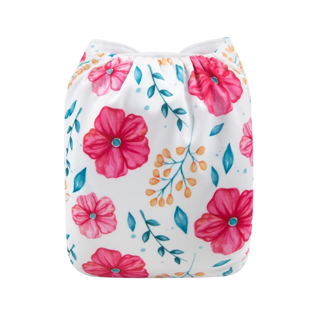ALVABABY One Size Print Pocket Cloth Diaper -Flowers(H146A)