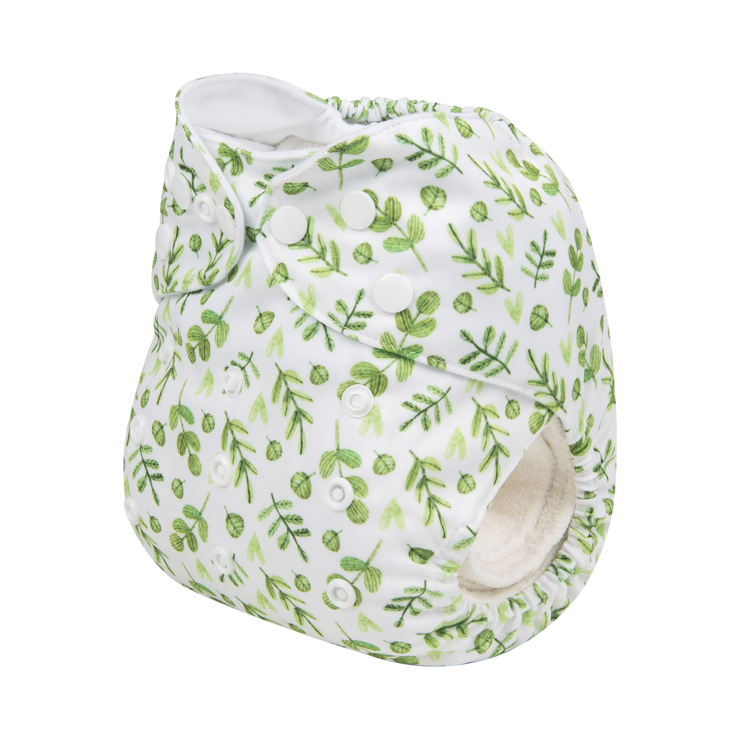 ALVABABY Print Cloth Diaper - One Size Adjustable Washable & Reusable Diaper with Pocket for Babies (Green Leaf, H187A)