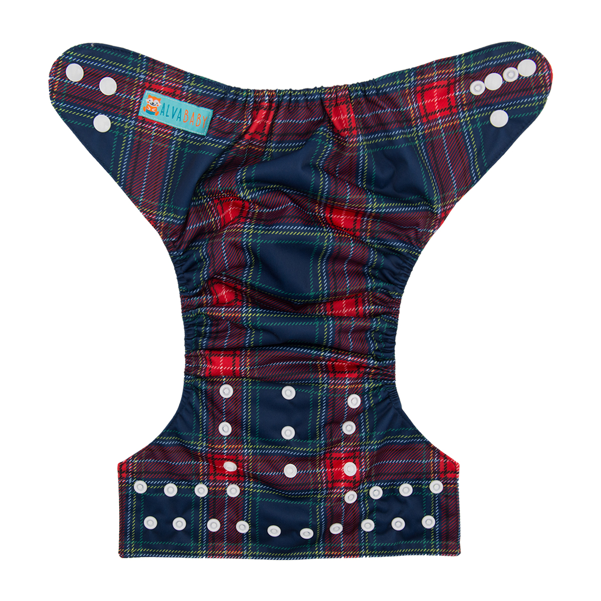 ALVABABY Print Cloth Diaper - One Size Adjustable Washable & Reusable Diaper with Pocket for Babies (Plaid, H099A)
