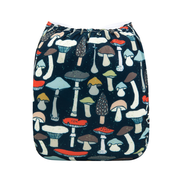 ALVABABY One Size Print Pocket Cloth Diaper -Mushroom(H185A)