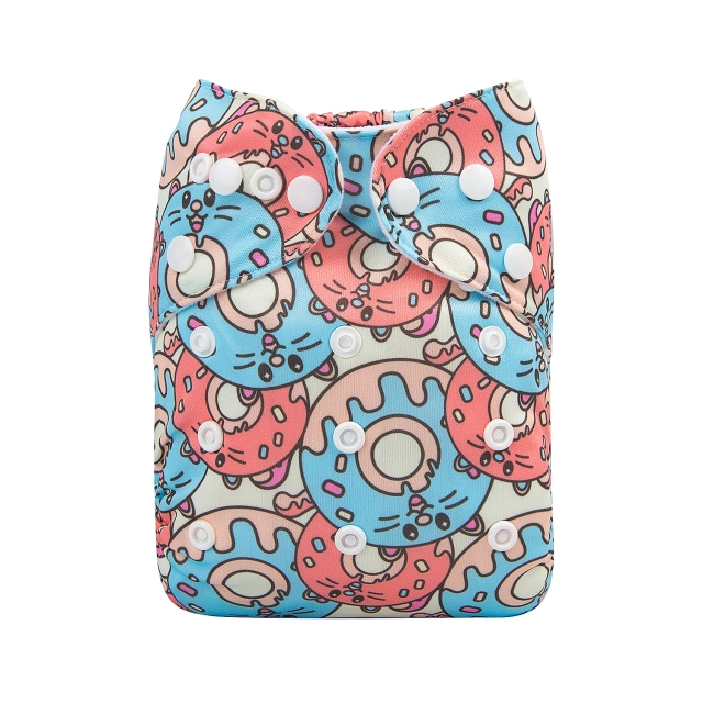 ALVABABY One Size Print Pocket Cloth Diaper -Donuts(H263A)
