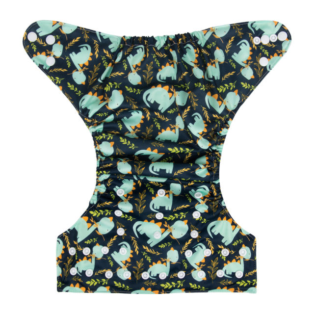 ALVABABY One Size Print Pocket Cloth Diaper -Cute Dinosaur(H228A)