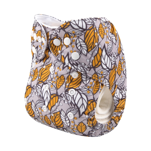 ALVABABY One Size Print Pocket Cloth Diaper -Leaves(H202A)