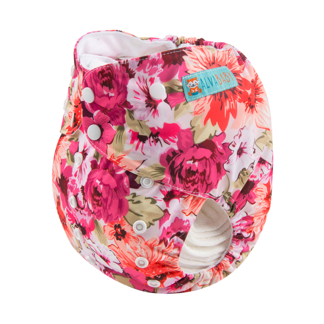 ALVABABY Big Size Pocket Cloth Diaper -Flowers (ZH078A)