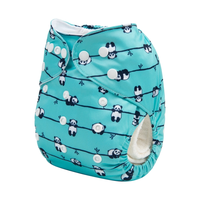 ALVABABY One Size Print Pocket Cloth Diaper -Panda(H240A)