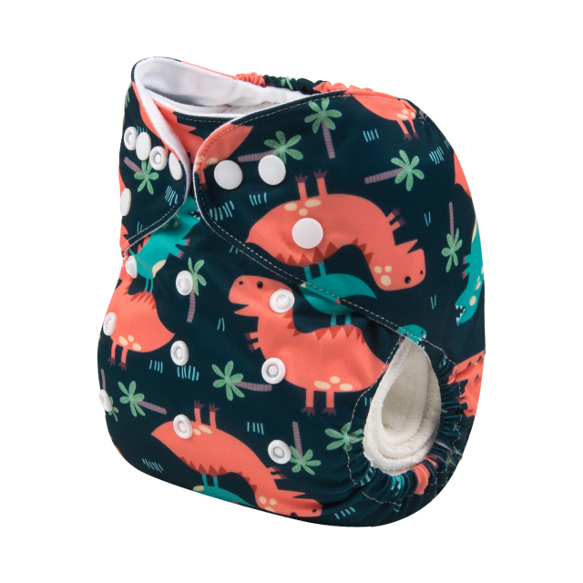 ALVABABY One Size Print Pocket Cloth Diaper -Dinosaur(H194A)