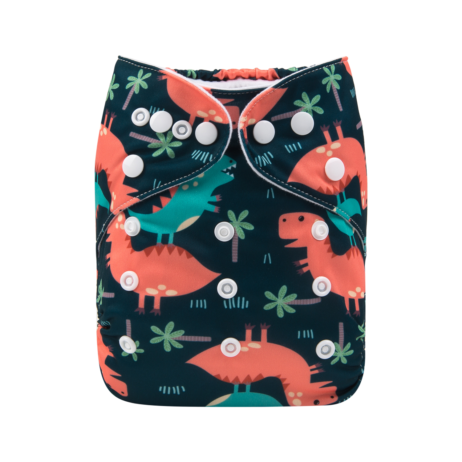 ALVABABY Print Cloth Diaper - One Size Adjustable Washable & Reusable Diaper for Babies and Toddlers (Dinosaur, H194A)