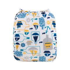 ALVABABY One Size Print Pocket Cloth Diaper -Nautica(H210A)