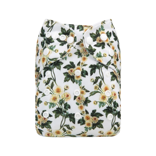ALVABABY One Size Print Pocket Cloth Diaper -Chrysanthemum(H239A)
